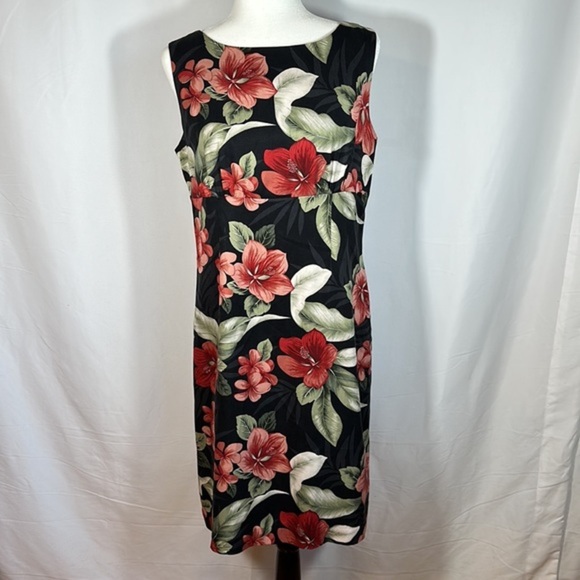 Tommy Bahama Black & Red Floral Dress - Picture 1 of 12
